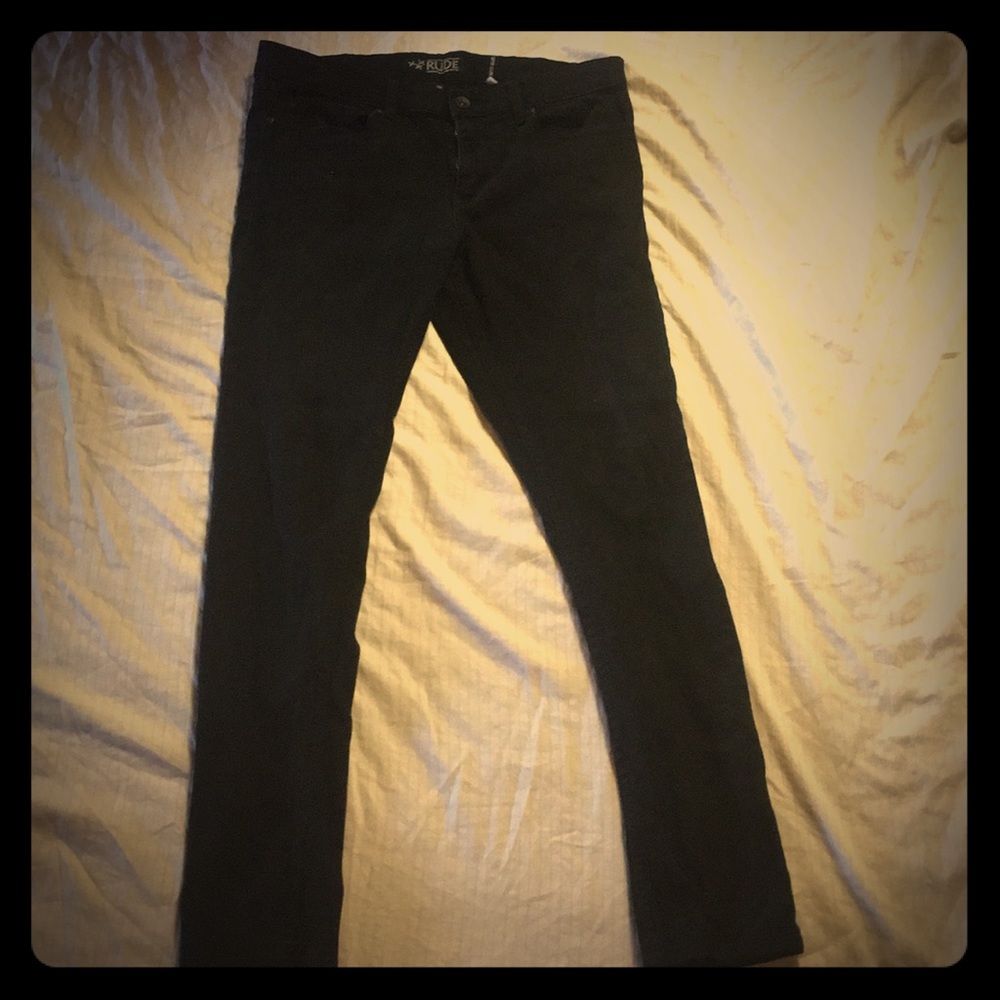 Rude brand super skinny black denim jeans